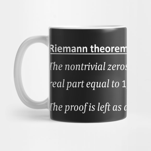 Riemann Hypothesis, proof left as an exercise, funny math by ScienceCorner